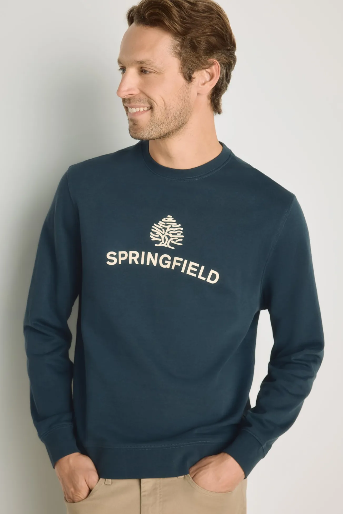 Sweatshirt gola redonda com logo