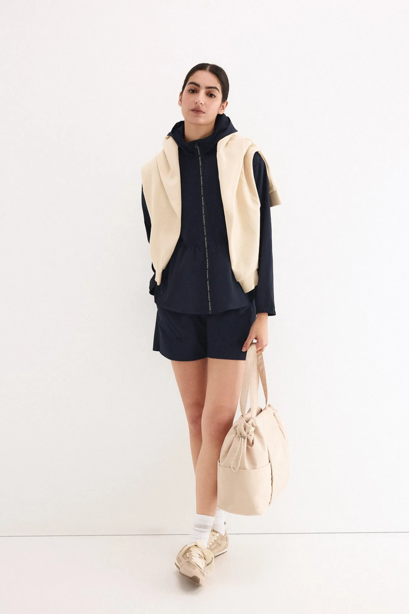 Sweatshirt peplum em tecido técnico