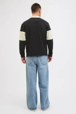 Sweatshirt polo com listras