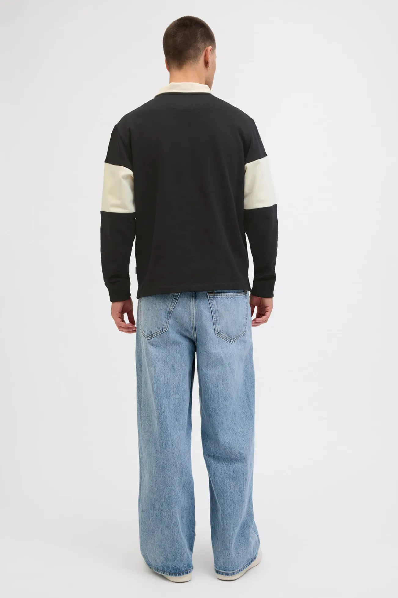 Sweatshirt polo com listras