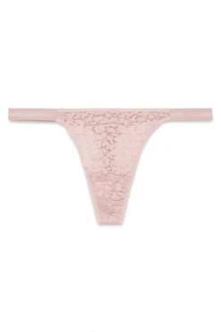 Tanga de renda com estampa animal rosa