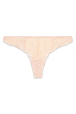 Tanga de renda de tule rosa