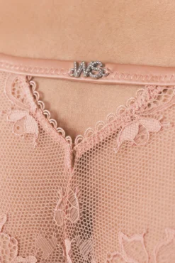 Tanga tira renda rosa brilhos