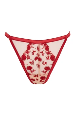 Tanga tira renda vermelha