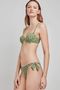 Top biquíni bandeau estampado