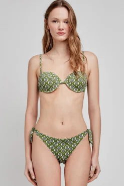 Top biquíni bandeau estampado