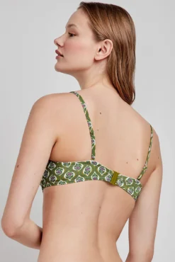 Top biquíni bandeau estampado