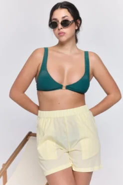 Top biquíni em nylon com glitter