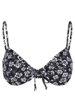 Top biquíni push up com estampado floral.