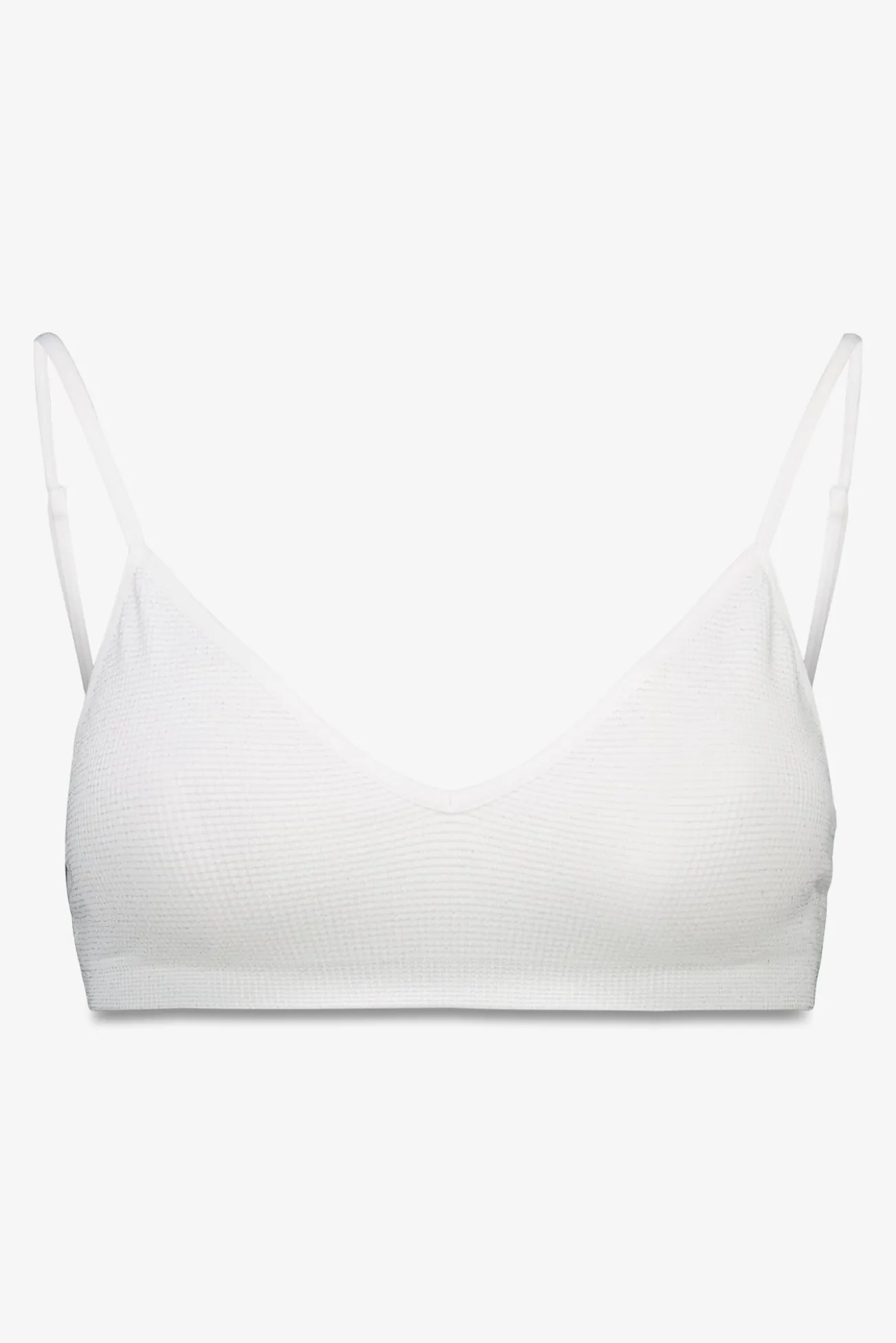 Top canelado sem costura em lurex branco