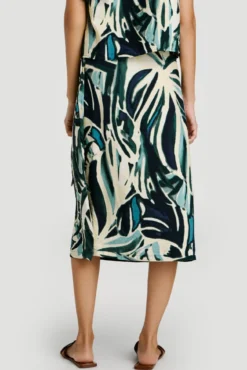 Top com folho estampado em viscose