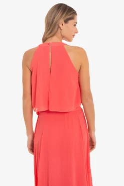 Top curto de chiffon