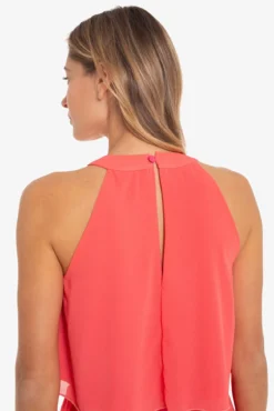 Top curto de chiffon