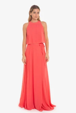 Top curto de chiffon