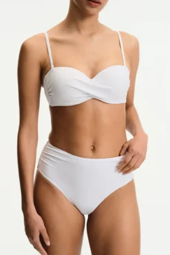 Top de biquíni bandeau efeito cruzado