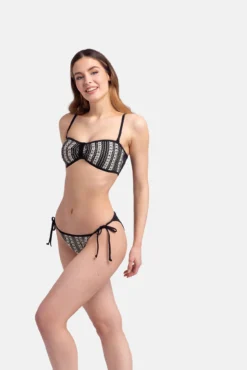 Top de biquíni cai crochet preto