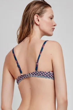Top de biquíni com aros e estampado étnica