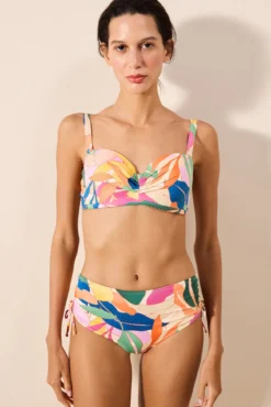 Top de biquíni estampado de flores