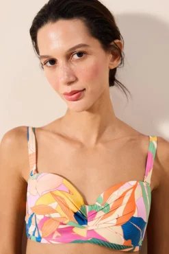 Top de biquíni estampado de flores