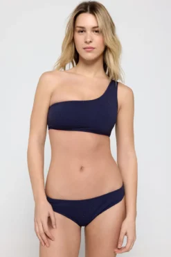Top de biquíni lurex assimétrico