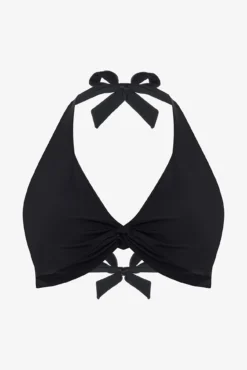 Top de biquíni preto com halter