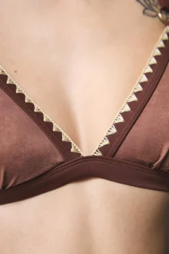 Top de biquíni triangular camelo