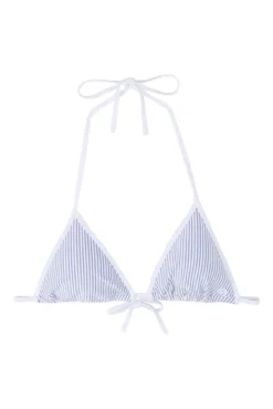 Top de biquíni triangular riscas