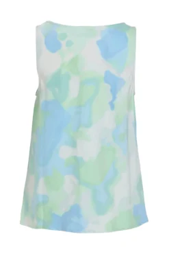 Top decote cascata em cetim com viscose