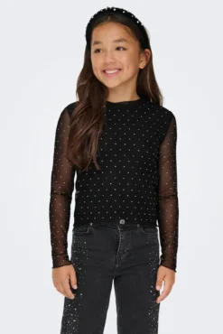 Top de malha com detalhe de brilho