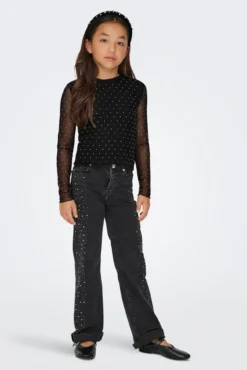 Top de malha com detalhe de brilho