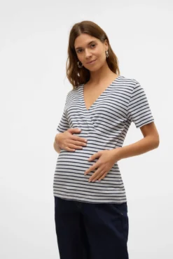 Top de malha para maternity de amamentação