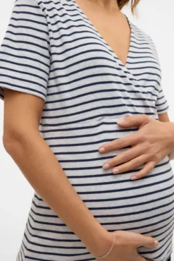 Top de malha para maternity de amamentação