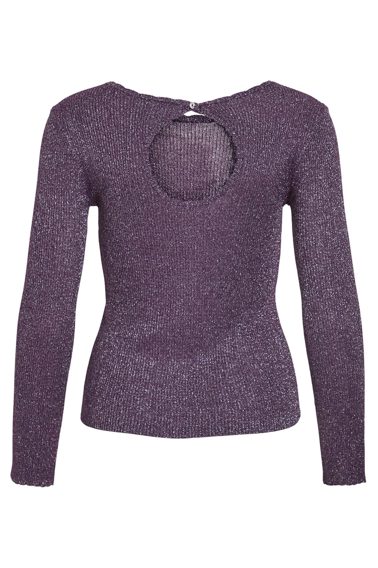 Top de malha reversível com lurex