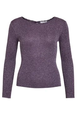 Top de malha reversível com lurex