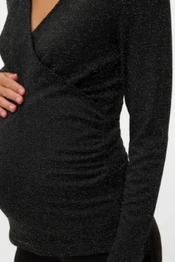 Top de maternity e amamentação de manga comprida