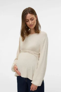 Top de maternity e amamentação de manga comprida