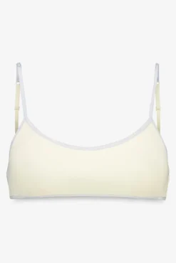 Top de soutien de algodão amarelo com copas removíveis
