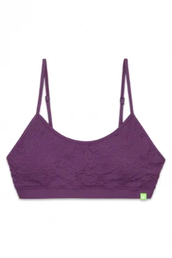 Top soutien sem costura floral grená