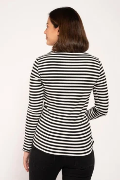 T-shirt amamentação canelada às riscas