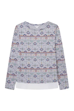 T-shirt bimatéria malha cortada estampada
