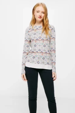 T-shirt bimatéria malha cortada estampada