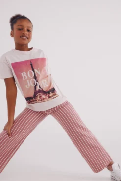 T-shirt Bonjour para menina