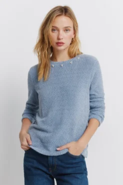 T-shirt de chenille gola fantasia
