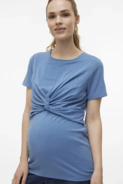 T-shirt de manga curta maternity e amamentação