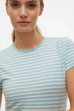 T-shirt de manga curta às riscas
