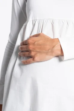 T-shirt de maternidade com baixo de popeline
