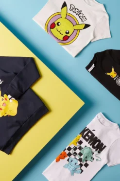 T-shirt de menina de POKÉMON de manga curta com lantejoulas