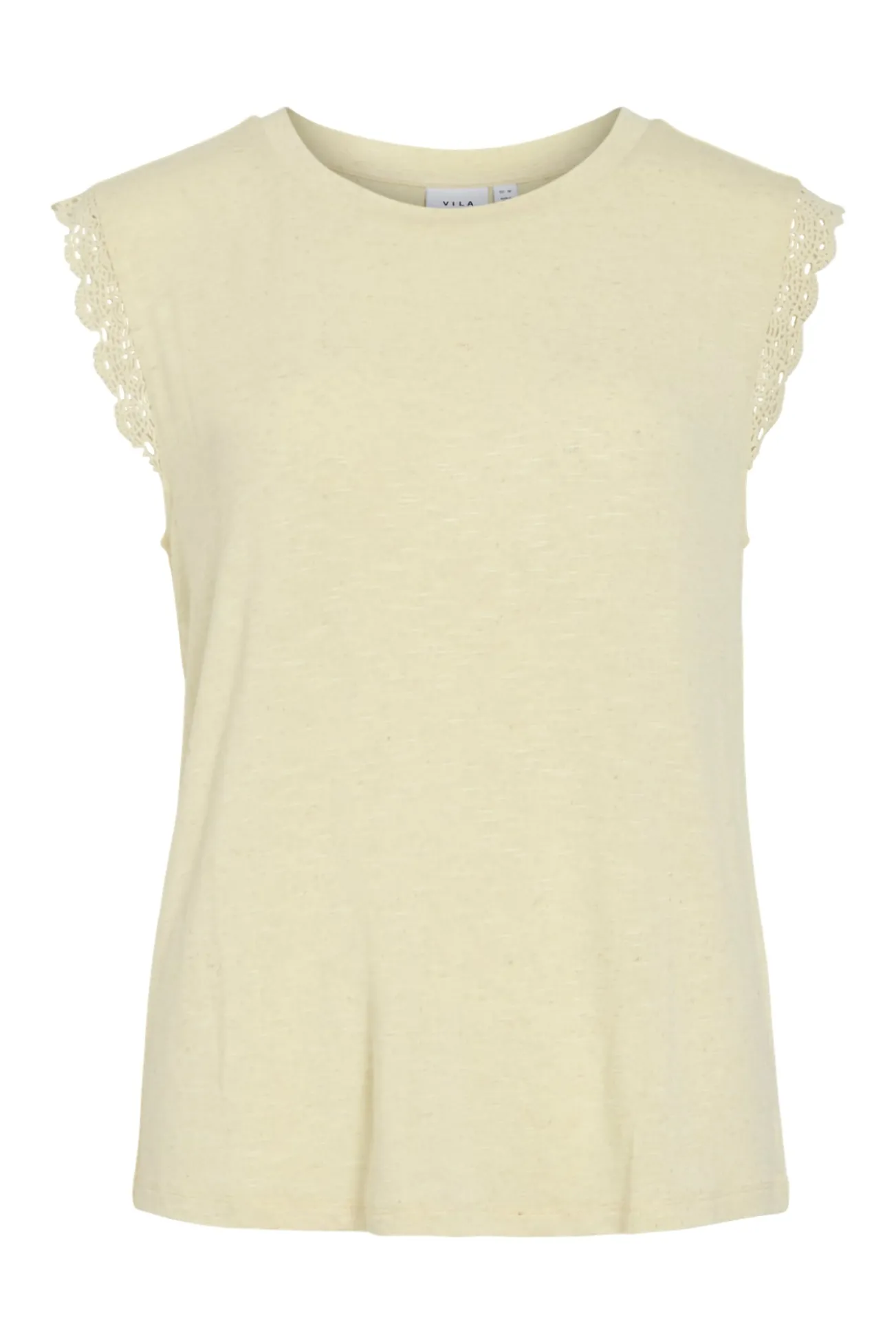 T-shirt de mulher com renda nas mangas