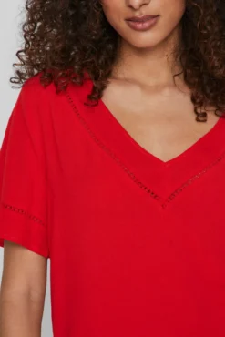 T-shirt de mulher manga curta croché