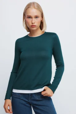 T-shirt efeito dupla peça com toque suave